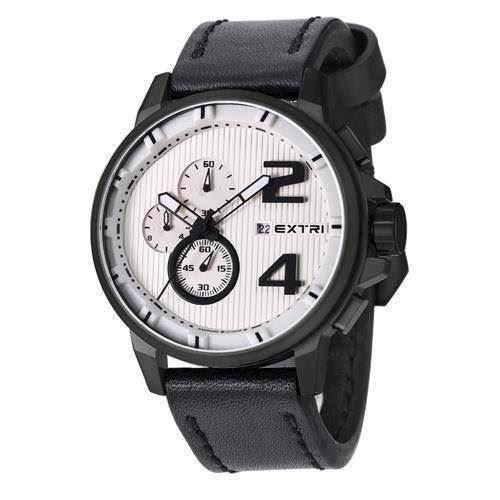 Image of Extreme mat IP sort rustfri stål Miyota OS1A quartz med chronograph Herre ur fra EXTRI, X3004-E